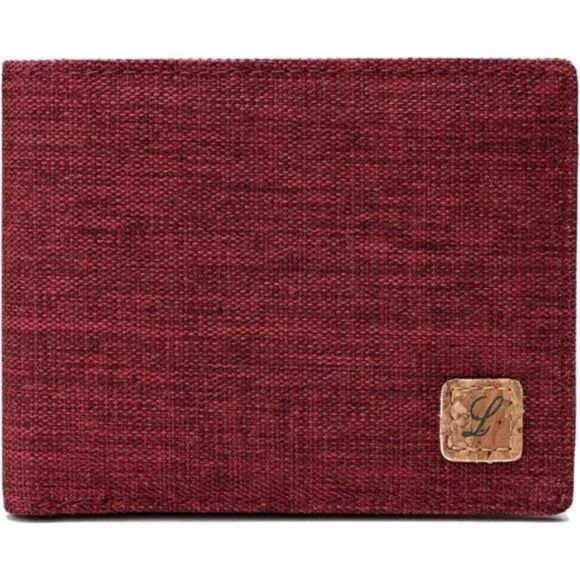 New Fabric RFID Wallets for Men / Women Wine Red Bifold Wallet - Picture 1 of 7
